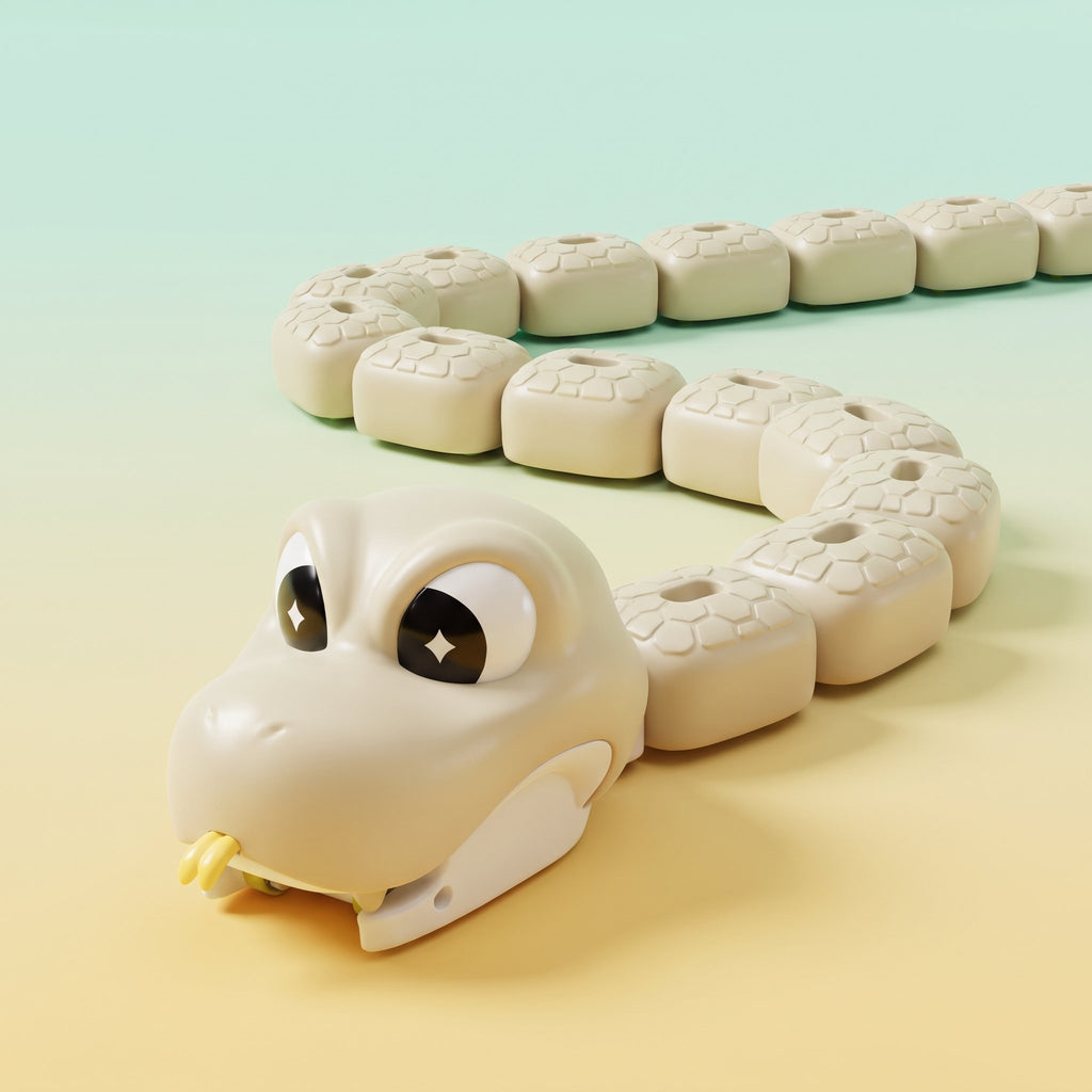 Beige GreedySnake with its magnetic blocks